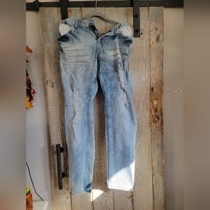Stretchy Distressed Whitewash Jeans